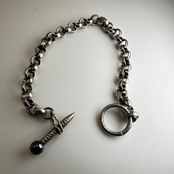 Unisex thick cable link sterling silver bracelet! - Picture 5 of 9